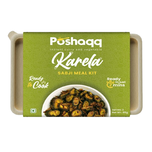 Poshaqq Karela Sabji Ready-to-Cook Kit | Bitter Gourd Sabji | Healthy Indian Meal | 7-Minute Cooking | No Preservatives