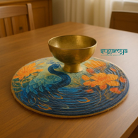 Peacock with floral Accent Jute Table Mat